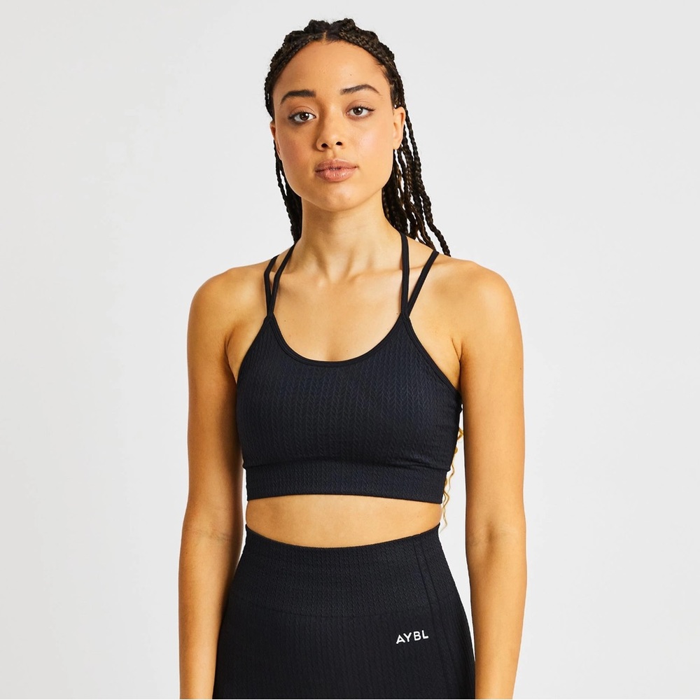 AYBL Luxe Seamless Sports Bra (Black, Size S)